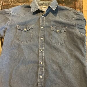 Big smith Men's Casual Blue Button Down Shirt